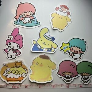 Sanrio 8-Piece Sticker Bundle  Pompompurin, My Melody & Little Twin Stars Kawaii